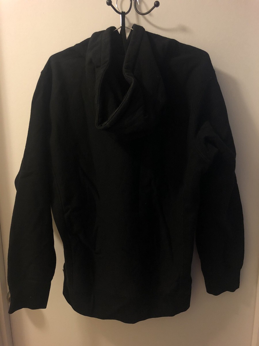 Supreme Chenille Arc Logo Hooded Sweatshirt Black/Black Large SS17