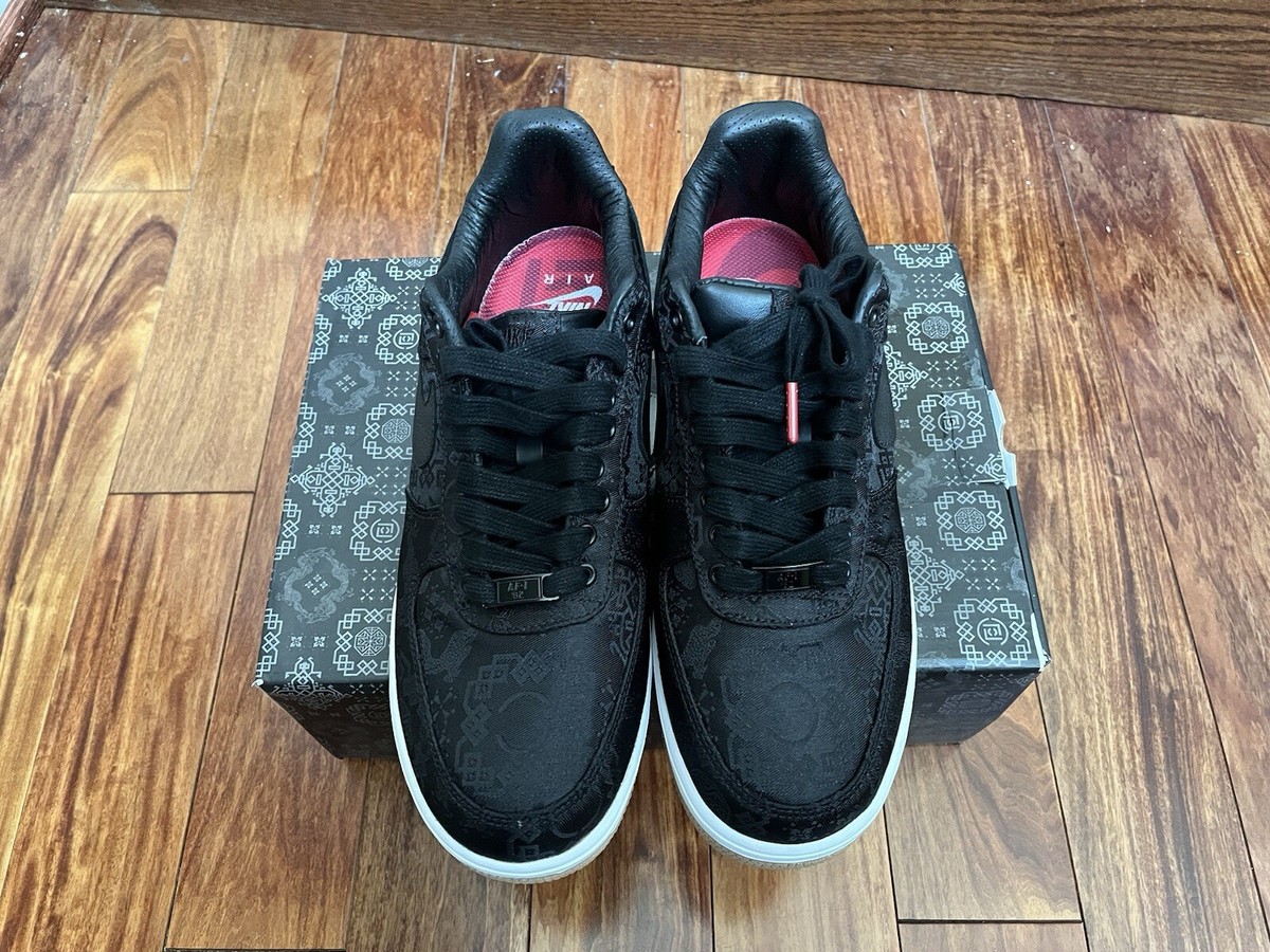 Nike Fragment Design x CLOT x Air Force 1 Black Silk Size Nike Fragment Design x CLOT x Air Force 1 Black Silk Size