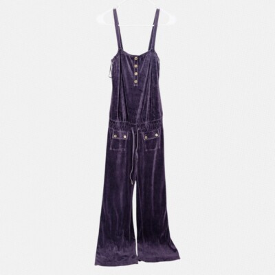 Y2K Juicy Couture Velour P Jumpsuit Romper Overall One Piece Wide