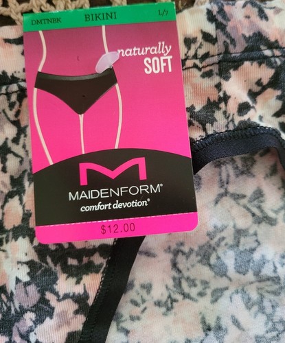 MAIDENFORM NATURALLY SOFT & Pretty BIKINI BRIEF DMTNBK 7/L nwt - Picture 5 of 8