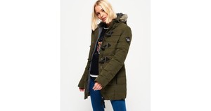 microfibre tall toggle puffle jacket