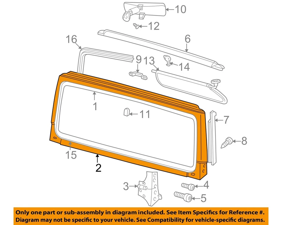 Used Windshield fits: 1998 Jeep Wrangler glass and frame Grade A - Image 3 of 4
