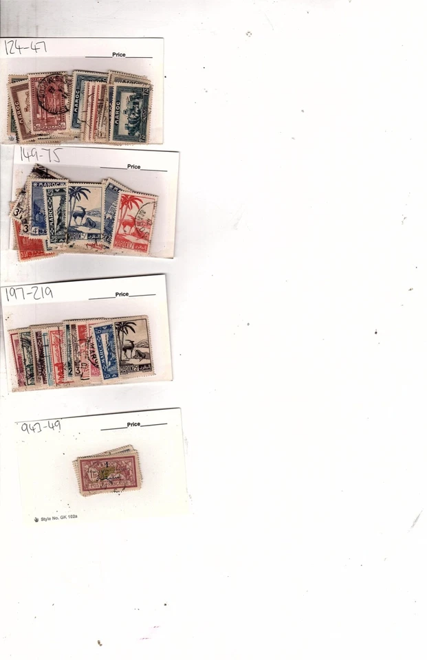 Colección de estampillas usadas de Marruecos francés tarjetas de distribuidor CV $110,00 (mb26 Foto 4 de 4