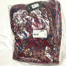 $80 Fashion Nova State Of The Art Crotchet Dress Size XS Wine Red Off Shoulder 