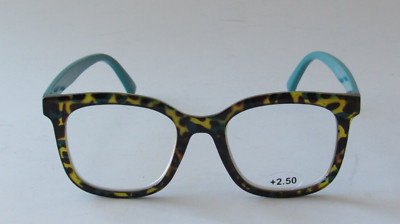Martha Stewart OVERSIZED FRAME Reading Reader Glassses Aqua Tortoise NEW