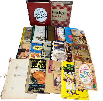 Lot of 19 Cookbooks Church Community Some Spiral Vintage + Better Homes 1946