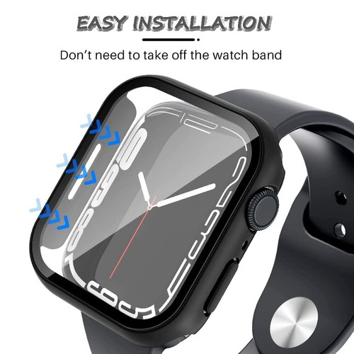 2 x Fr Apple Watch 41/45 mm étui de protection Snap On housse de protection d'écran en verre - Photo 5 sur 11