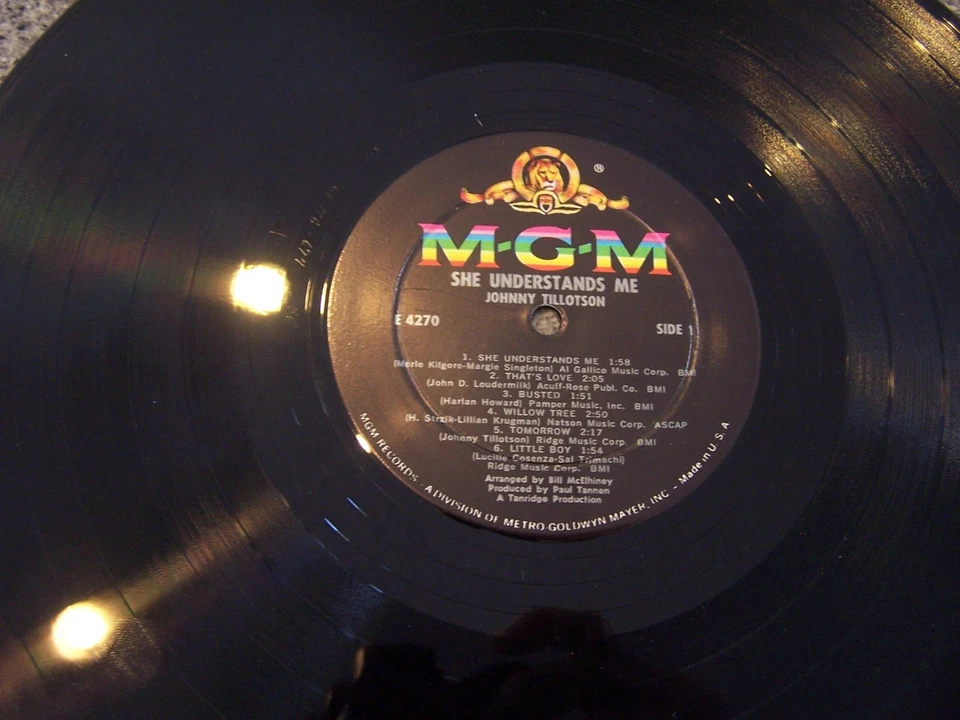 Johnny Tillotson "She Understands Me" MGM MONO LP E-4270 W/SHRINK & HYPE - Image 3 of 4