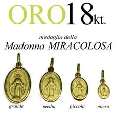 Medaglia MADONNA MIRACOLOSA tutto oro giallo 18kt. 750/1000 yellow gold 18kt. 