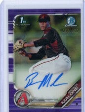 2019 Bowman Draft #CDA-BM Brennan Malone Chrome Draft Pick Auto Purple Refractor