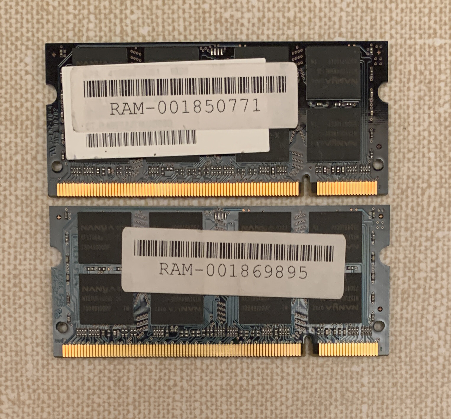 2X 1GB (2GB) Nanya PC2-5300S (DDR2-667) laptop RAM NT1GT64U8HB0BN-3C ...
