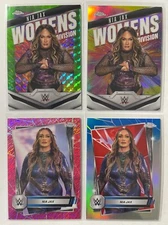 2025 Topps Chrome WWE Nia Jax Neon Green Geometric Refractor 64/75 + Pink