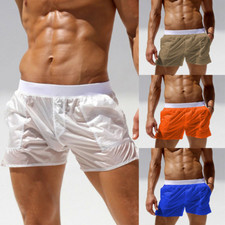 Men's Swim Shorts Elastic See Through Quick Dry Trunks Boxer Surf Swimwear Beach