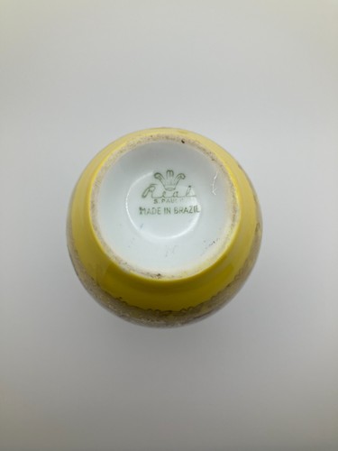 Jarrón miniatura de porcelana de Brasil vintage 1968 real S Paulo adorno dorado bíblico - Imagen 6 de 6