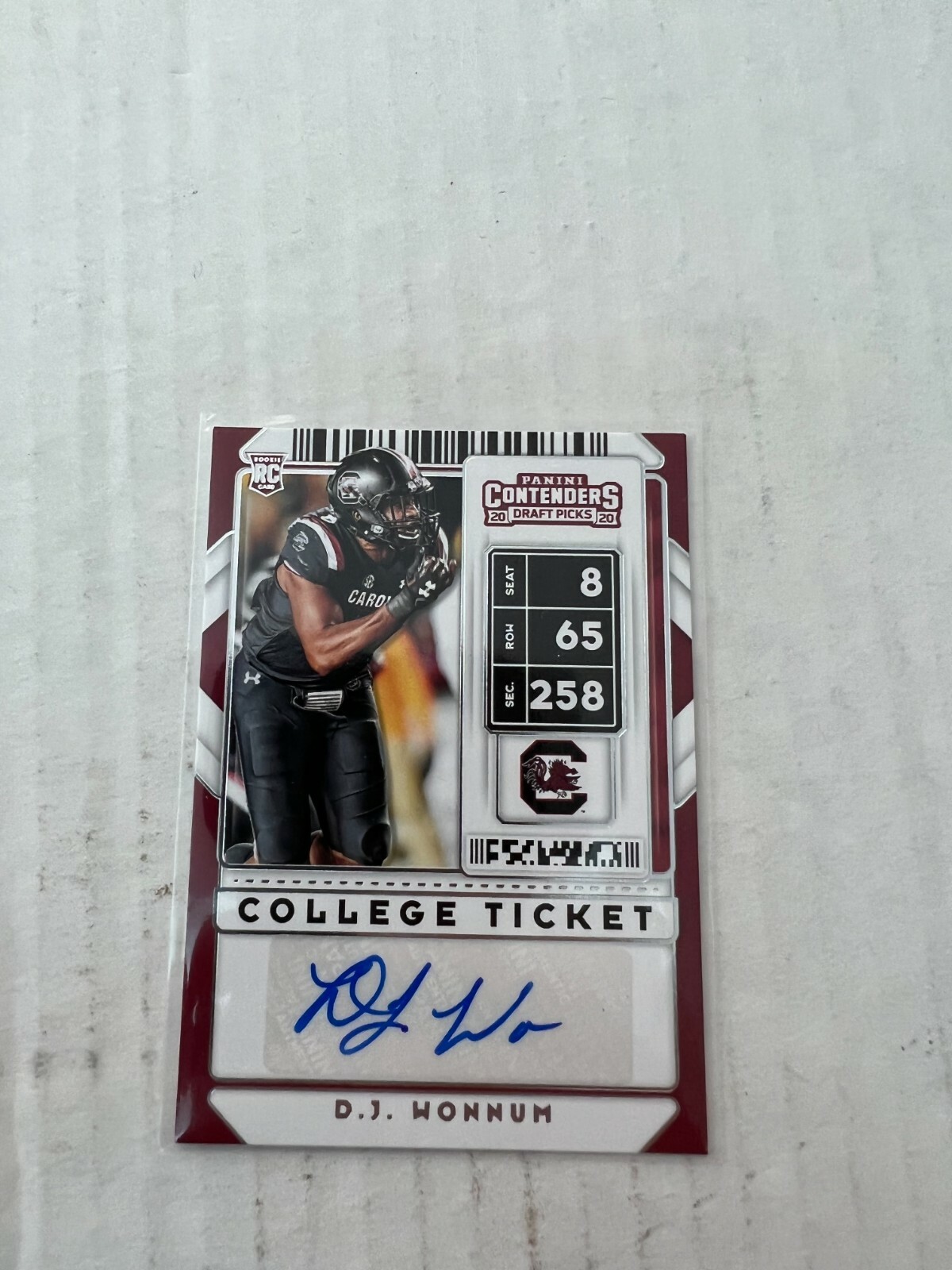 D.J. Wonnum 2020 Contenders Draft Picks Rookie Auto Card #244