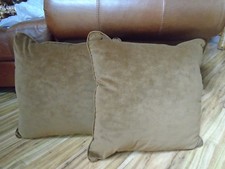 Suede Fabric Caramel color Set/2-- 20" throw pillows sofa chair couch USA MADE