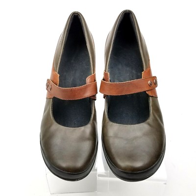 Women s MERRELL Veranda Emme Mary Jane Brown Leather Casual Pumps, Size 10