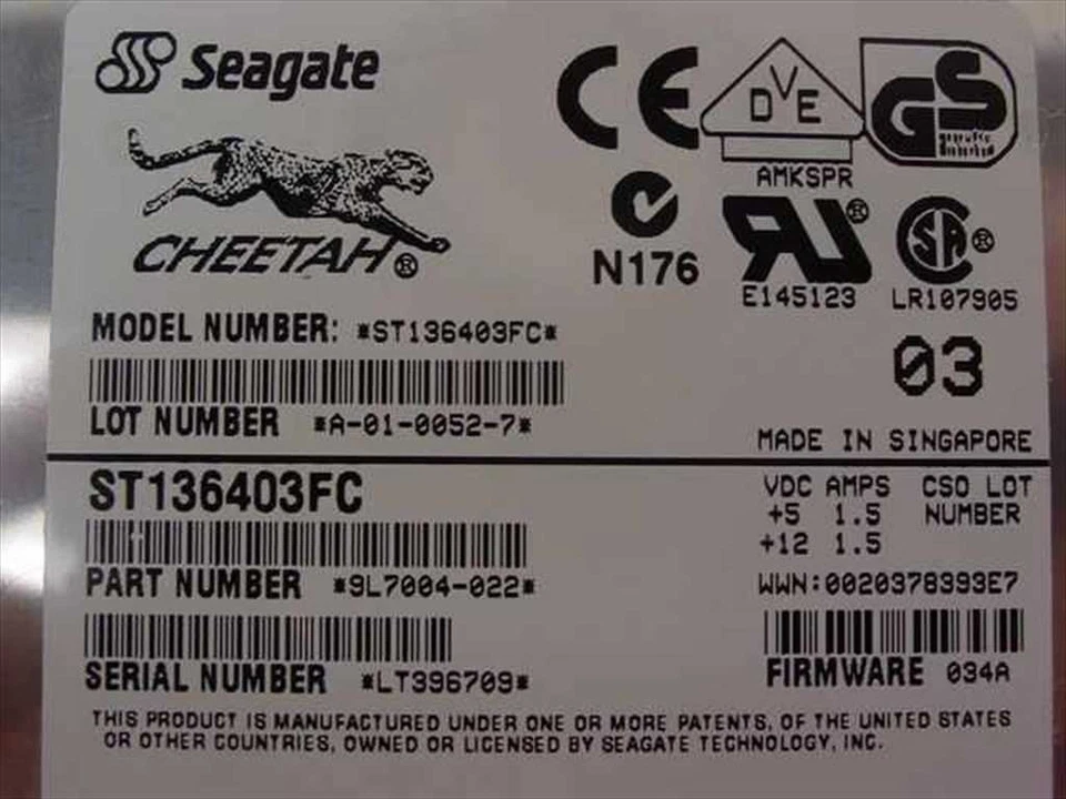 Seagate 36.4GB 3.5" Fibre Channel HH Hard Drive 50 Pin Min ST136403FC - Image 4 of 4