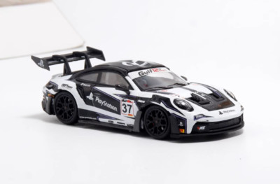 Aurora 1:64 Black 992 GT3 RS #37 Racing Sports Model Diecast