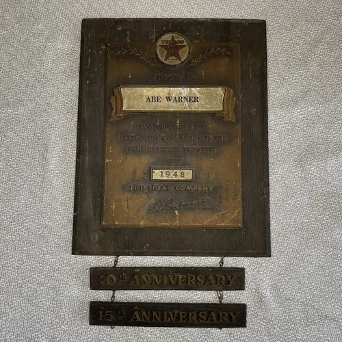 Vintage 1948 Anniversary Texaco Oil Company ID Employee Award The Texas Co