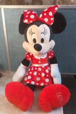 Disney Minnie Mouse Plush 2016 Red White Polka Dot Dress Bow 20'' Tall