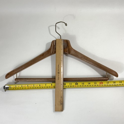 Percha de traje Barcelino vintage resistente compuesto madera aspecto Mainetti raro - Imagen 3 de 9