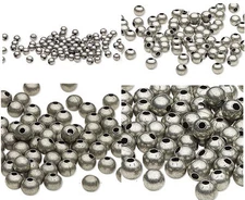 100 Antique Silver Finished Steel Metal Round Spacer Beads 2.5mm 3mm 4mm 6mm 8mm