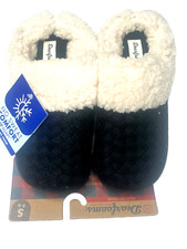 Dearfoams Women's Dani Textured Knit Clog Slipper Black Small 5-6 US