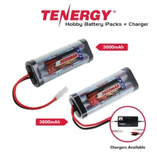 Tenergy NiMH 7.2V 3000mAh & 3800mAh RC Battery Packs w/ Tamiya & Charger Options