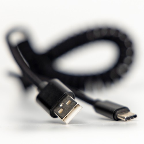 2-Pack USB-C Fast Charge Data Cord For Samsung/LG/Auto Car Spring Coile Cable - Photo 3 sur 12