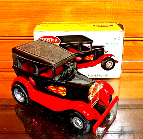 vintage 1970 Tiny Tonka #458 frantic fliver ford model T car 1:32  in BOX
