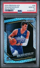 2024 PANINI PRIZM BLACK MOJO PRIZM #98 WALKER KESSLER 21/25 PSA 10