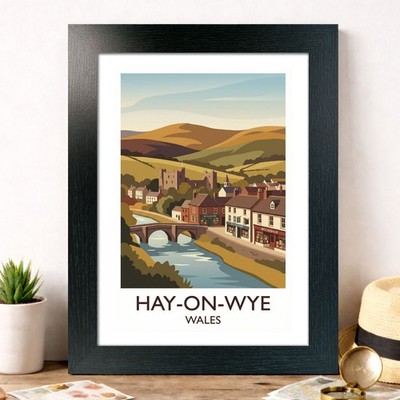 Hay-on-Wye, Wales Travel Poster Giclee Art Print 55-5