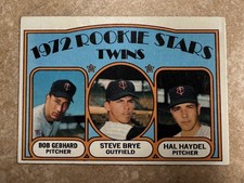 Click to enlarge Twins 1972 Rookie Stars (Bob Gebhard / Steve Brye / Hal Haydel)