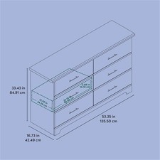 Pemberly Row 6-Drawer Engineered Wood Dresser with Euro-Glide Tracks in Gray