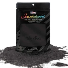 Midnight Black Mica Pearl Powder 3.5oz Cosmetic Grade Resin Soap Slime Makeup
