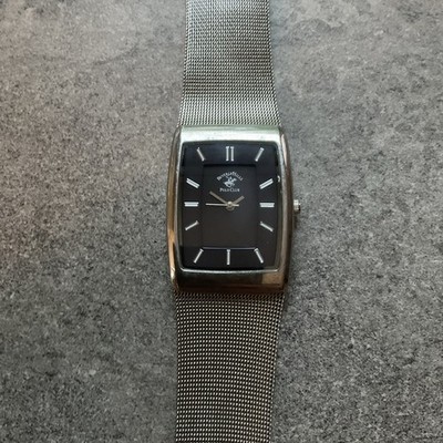 BEVERLY HILLS POLO CLUB　腕時計　シルバー×ブラック Vintage Beverly Hills Polo Club Mens Tank Style Watch 31mm Silver