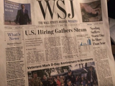 The Wall Street Journal Weekend Saturday/Sunday June 6-7 2026 U.S. Hiring...