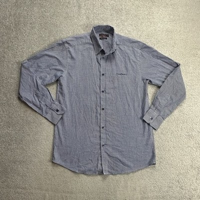 PIERRE CARDIN Herren Hemd Shirt Gr S Regular Fit Logo Langarm Kariert 10205 Blau