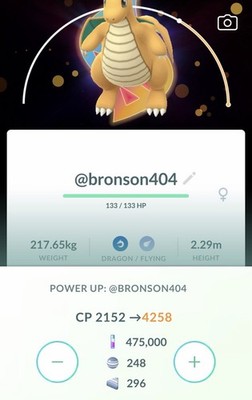 Pokemon Dragonite (Level 50 + 3 Skills) With Special BG
