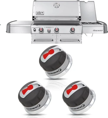 Gas Grill Burner Knobs Compatible with Weber Genesis 300 Series 2011 2016 - Picture 1 of 7