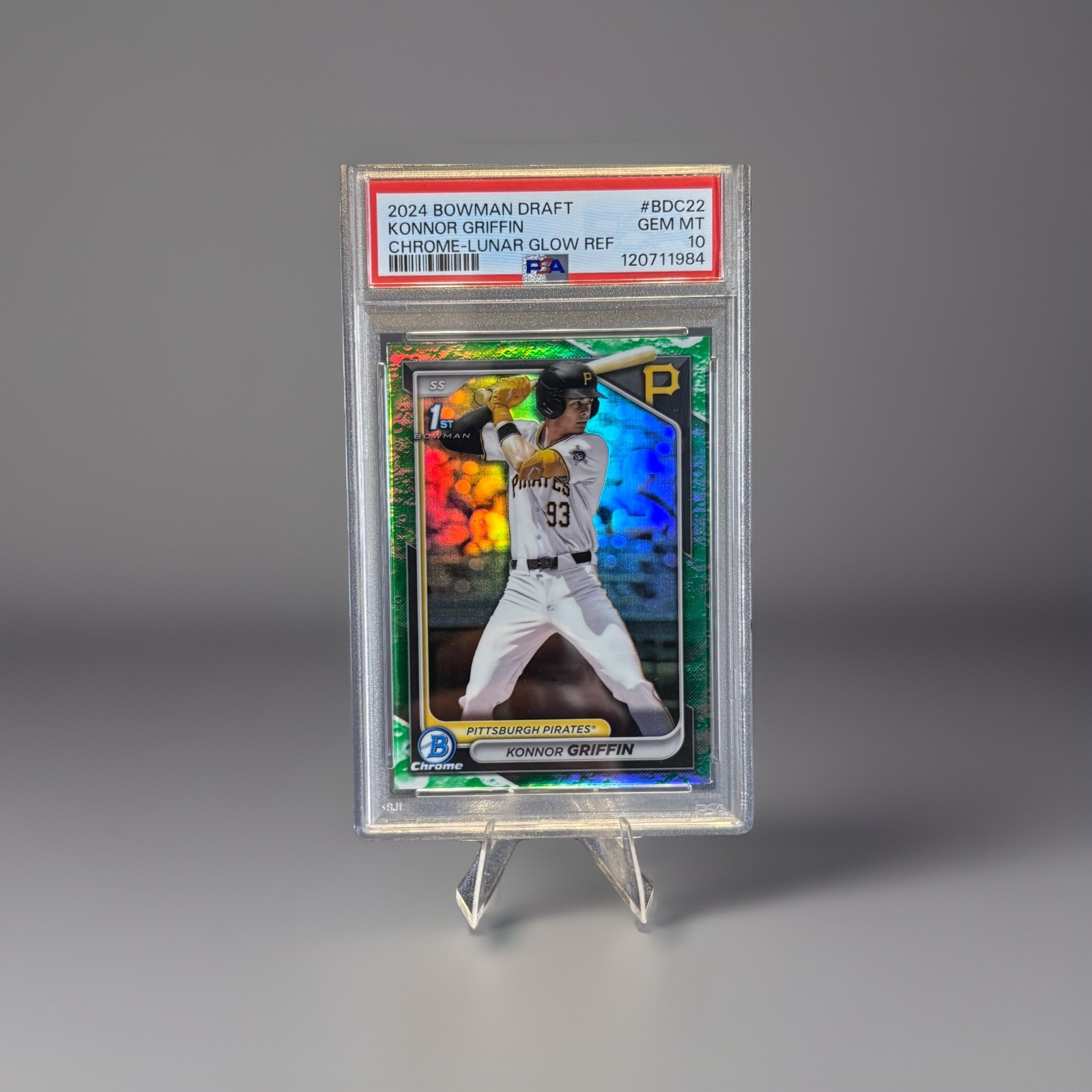 2024 Bowman Draft Konnor Griffin #BDC-22 Chrome Lunar Glow Refractor PSA 10