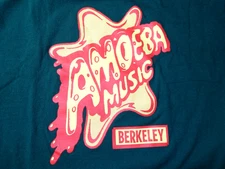 AMOEBA MUSIC Berkeley green t shirt record store men's size L