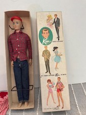 Vintage 1961 Mattel Ken Doll In Original Box w Stand And Clothing some tagged 
