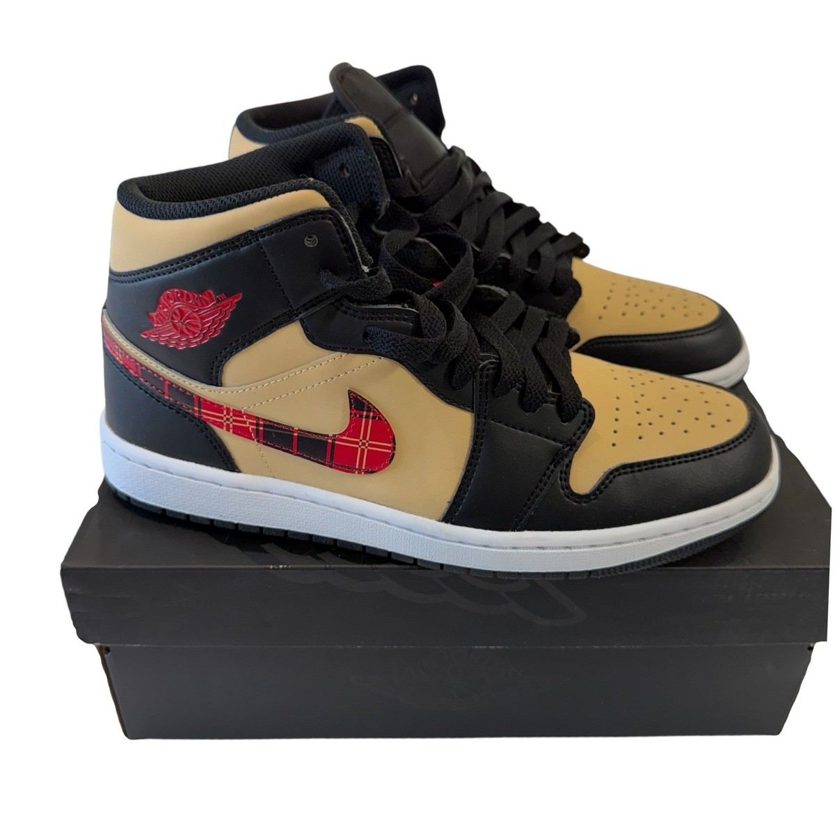 Size 8.5 - Jordan 1 Mid SE Tartan Swoosh for sale online | eBay display picture 1