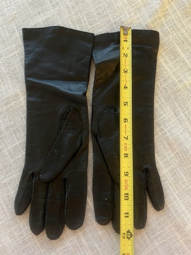 Long 14 In Smart Set Black Cowhide Leather Gloves Opera Gloves