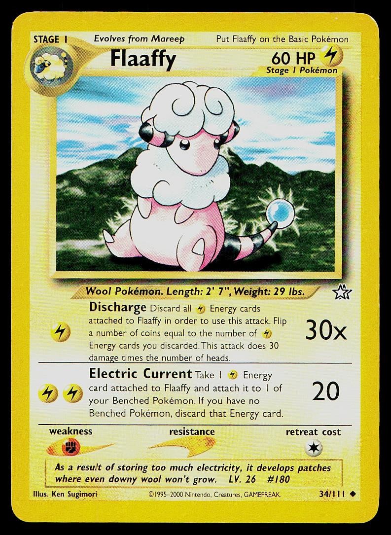 Pokemon Card Neo Genesis Flaaffy 34/111 Uncommon