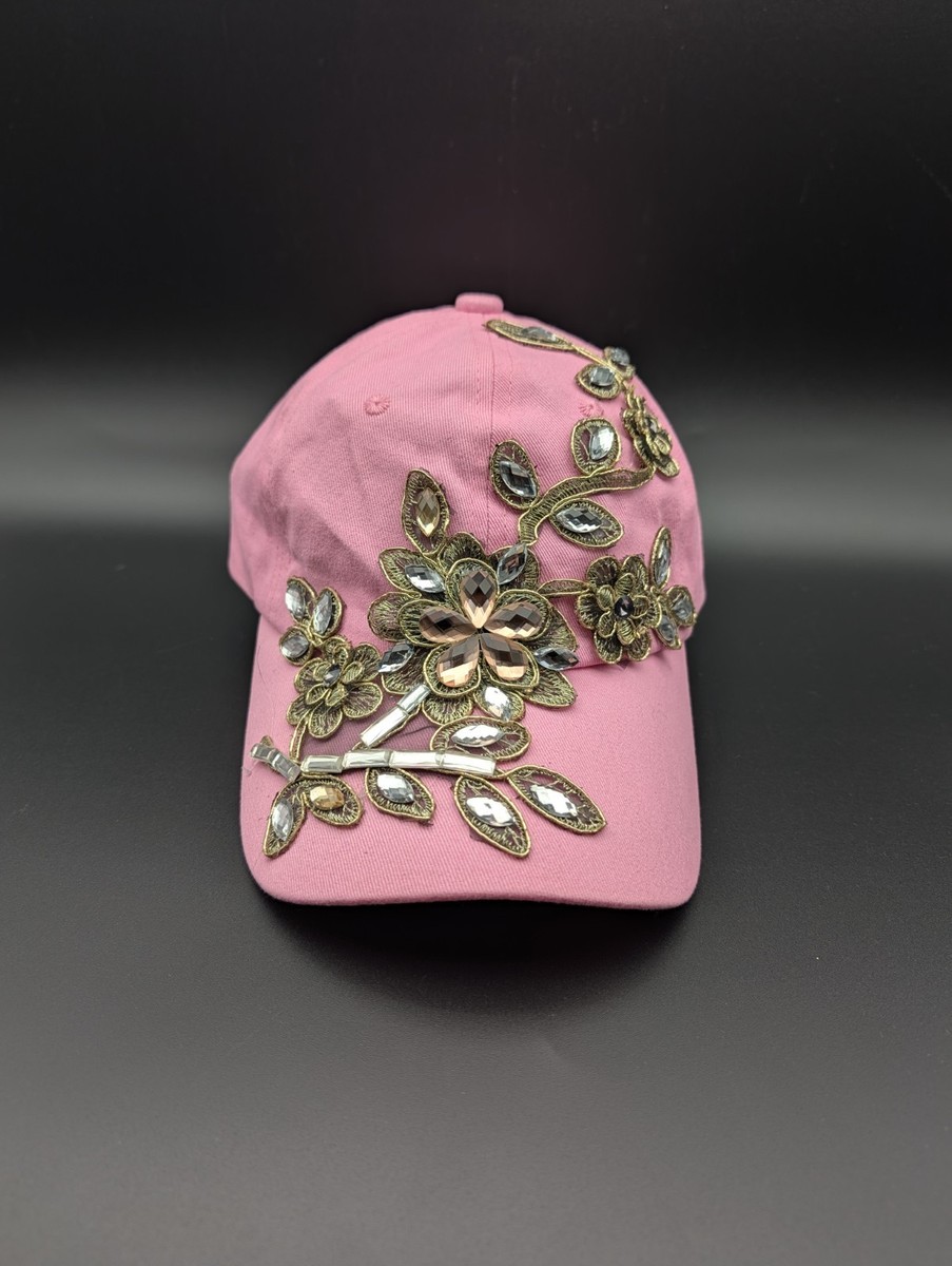 Pink ball cap rhinestone embellished baseball cap Strap Back  display picture 1