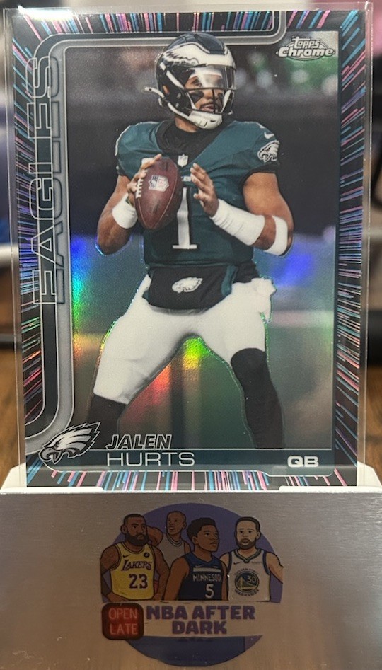 2025 Topps Chrome Jalen Hurts Neon Pulse Refractor Philadelphia Eagles QB1