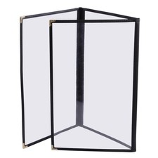 WeChef 30pcs Menu Cover 8.5X11" 6 View Triple Fold Trim Cafe Restaurant Black
